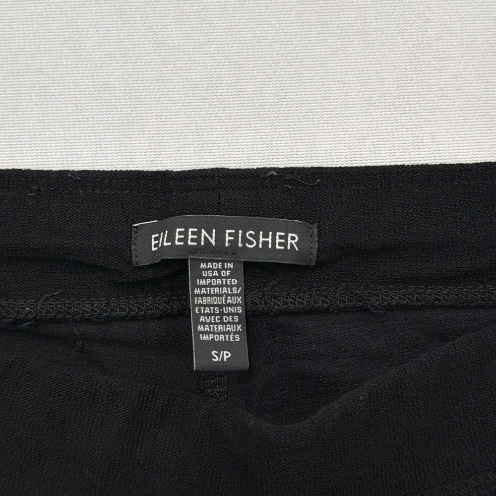 Eileen Fisher Pants Stretch Crepe Slim Ankle Pull On Black Womens Size SP - Picture 4 of 8